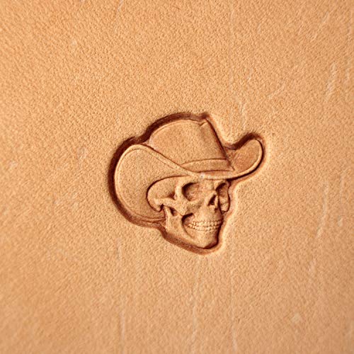 DandS ltd Leather Stamp Tool,Skull with Hat, Professional Steel Craft Tool for Leatherworking, Embossing, Carving & Stamping Leather Projects, Belts Wallets & DIY Projects Compatible with Mallet #358 - color: Skull with Hat 0.55x 0.63"