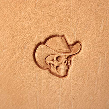 DandS ltd Leather Stamp Tool,Skull with Hat, Professional Steel Craft Tool for Leatherworking, Embossing, Carving & Stamping Leather Projects, Belts Wallets & DIY Projects Compatible with Mallet #358 - color: Skull with Hat 0.55x 0.63"