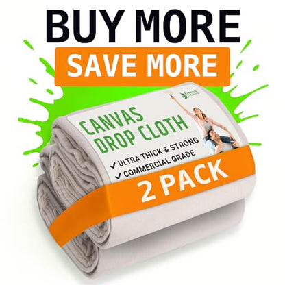 All Purpose Canvas Drop Cloths - Drop Cloth for Painting, Floor Cover, Heavy Duty Protection for Furniture & Surfaces, Reusable Painters Canvas Tarp for Renovation & Home (12x15) - size: 1 Pack - 12x15