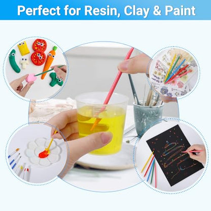 Resin Mixing Cups and Sticks, 70 Packs Epoxy Measuring Cups Kit - 20PCS 200ml Disposable Graduated Cups, 50PCS Pointed Stir Sticks for Mixing Paint, Stain, Epoxy, Resin - color: Clear cups+point stick, size: 200ml