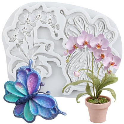 Butterfly Flower Polymer Clay Mold Butterfly Orchid Silicone Molds - color: Style G