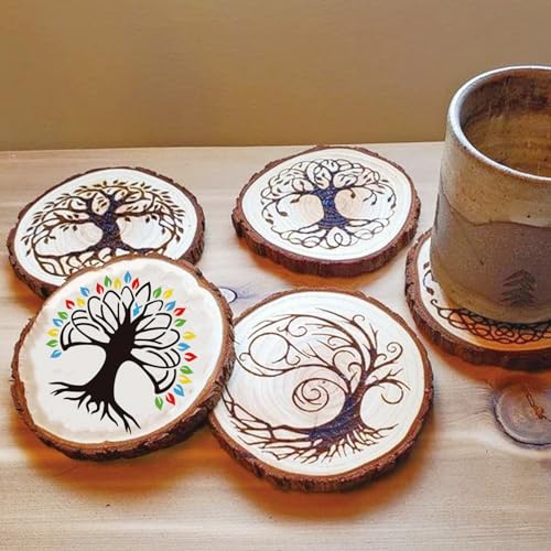 Small Stencils for Painting on Wood Burning Reusable, 3 Inch Reusable Stencil for Craft Ornament Paint Template Stencils for Wall Card Rock Wood Signs Coasters Canvas Home Decor(Tree) - style: tree