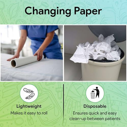 Medical Exam Table Paper 17"x125 Feet - 1 Roll of Disposable White Table Paper Rolls for Doctor's Offices, Chiropractors, and More - Latex Free Bed Sheet
