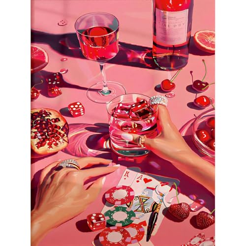 Fashion Pink Square Diamond Art Kits for Adults Diamond Painting Kit | Square Drill Diamond Painting Art Kits for Adults, DIY Gem Art Kits for Adults and Crafts for Gifts Home Wall Decor 12x16inch - color: DP03428, size: Round diamond painting