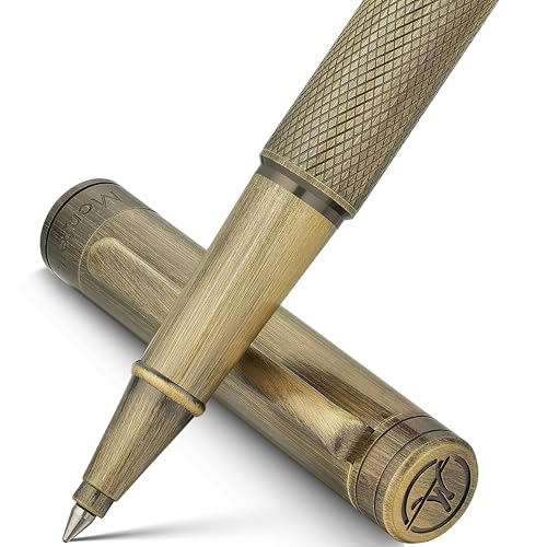 MCNTEIK Bronze Rollerball Pen, Stunning Luxury with Mesh Texture Design、Schmidt Ink Refill, Nice Gift Set for Men & Women, Business, Executive, Office, Writing, Graduation, Nice Fancy Designer Pens - color: Bronze