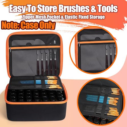 Acrylic Paint Storage Case for 42 Bottles(2 fl oz) Craft Paint Storage