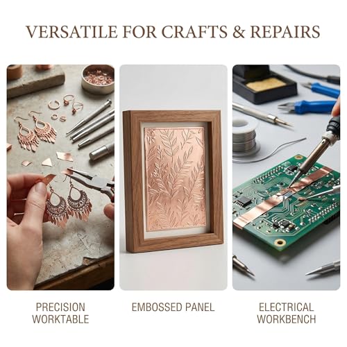 Versatile Copper Sheet for Crafting and Electrical Projects - 44 Gauge(0.05mm), 8in x 10ft, Waterproof & Heat-Resistant Copper Mesh Roll - color: 44 Gauge(0.05mm) x 8in x 10ft - Bronze