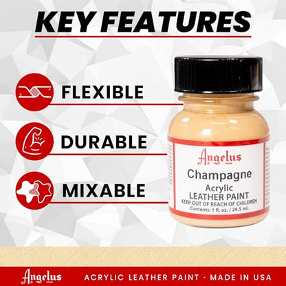 Angelus Acrylic Leather Paint, 1 oz, Champagne - color: Champagne, size: 1 Fl Oz (Pack of 1)