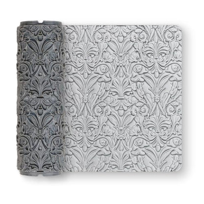 Baroque Flowers Clay Texture Roller 2" for Polymer Clay - color: Baroque Flowers Roller, size: 2 inch