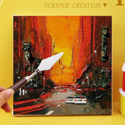 15 Pieces Artist Painting Knife Set, 9 Stainless Steel Palette Knives & 6 Plastic Ceramic Scrapers, Art Spatula Tools for Oil Acrylic Watercolor