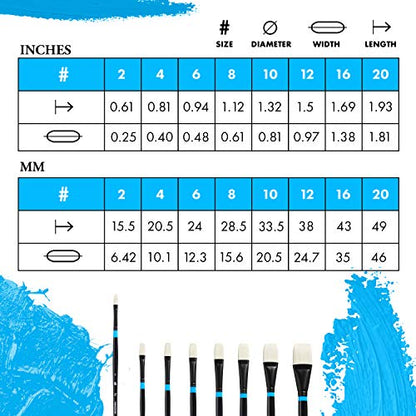 Princeton Aspen Flat Brush, Synthetic, Long Handle, Size 2, 1 Count - color: Black, size: Size 2