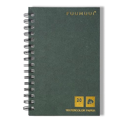 Fuumuui Watercolor Sketchbook, 100% Cotton Paper for Painting, Drawing, Art Journaling, Professional Artist Quality, Spiral Bound 5.5 * 8.5 inch 20 Sheets, 140lb/300g - size: 8.5*5.5in