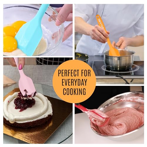 NEXTOP Silicone Spatula 8 Piece Set, Heat-Resistant Non-stick Rubber Spatulas Heat Resistant Seamless One Piece Design Non-Stick Flexible Scrapers Baking Mixing (11 Inches) - size: 11 Inches