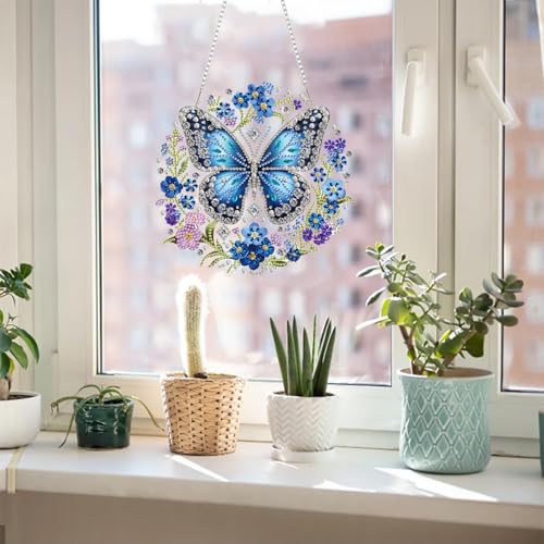RYMILIE Hanging Diamond Art Kits for Adults Butterfly 8x8inch - color: DP03338