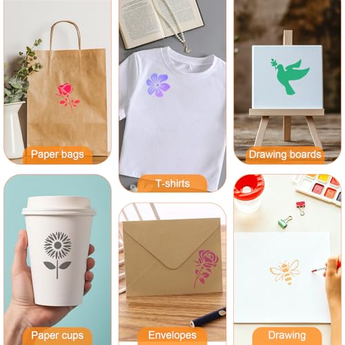 80 Pack Reusable Painting Stencils, DIY Craft Stencil Set in Multiple Sizes, Plastic Templates for Drawing on Wood, Fabric, Canvas, Wall, Scrapbooking, Art & Home Decor