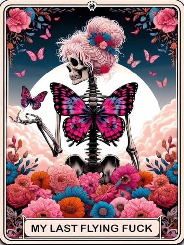 DIYCYCY Skull Diamond Art Kits for Adults,5D Diamond Painting Kits for Beginners,Easy DIY Round Full Drill Diamond Dots Picture,Flowers Butterfly Gem Painting for Home Wall Decor 12x16 Inch - color: B19342
