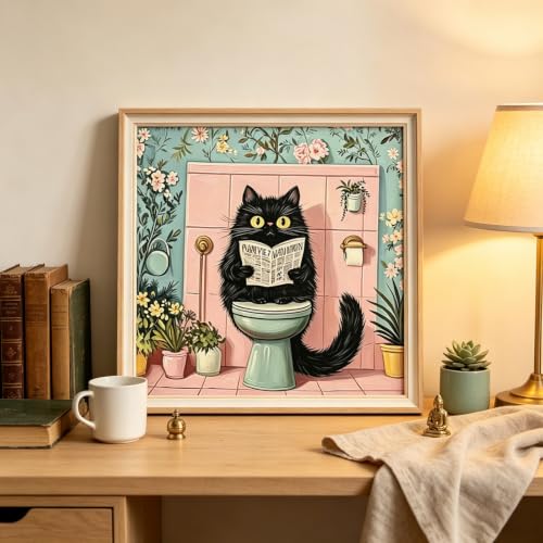 BYGFHLYW Funny Black Cat Paint by Numbers Kit for Adults Beginners - color: PB504-1