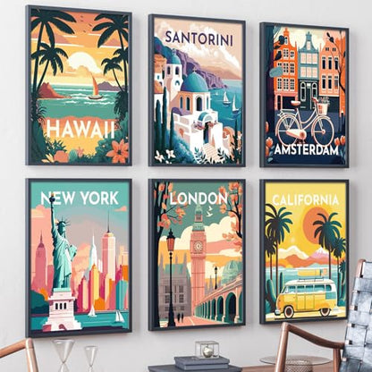 YALKIN 6 Packs Paint by Number Kits for Adults Beginners, DIY Oil Acrylic Painting by Number Kits on Canvas Without Frame, Adults Paint by Number for Home Wall Decor Gifts 20x30CM/7.8x11.8IN