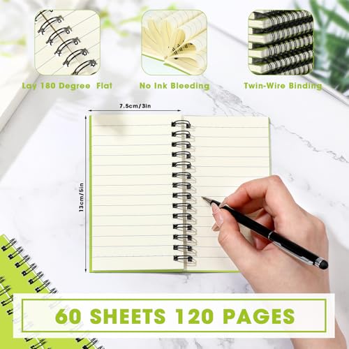 Jutom 18 Pcs Small Spiral Notebook Memo Pad 3x5, Light Green - color: Light Green