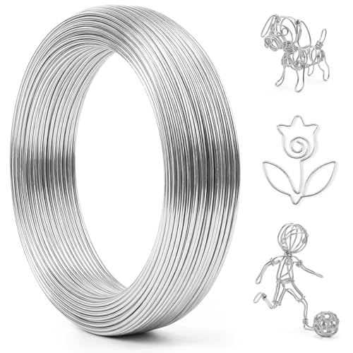 1mm 33 Feet Aluminum Craft Wire, Bendable Armature Wire, Mental Silver Bendable Wire for Sculpting, DIY, Crafting, Jewelry Making, Modelling, Bonsai Training, Doll Making (1 Roll) (1mm × 10m) - size: 1mm × 10m