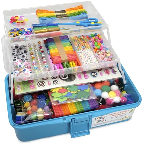 Olly Kids Craft Box, Arts & Crafts Supplies Set for Kids Ages 4-8 - color: Blue