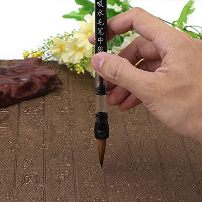 LiebeWH Water Brush Pen Set 6Pcs Refillable for Watercolor Painting Chinese Calligraphy Hand Lettering Travel Art Supplies Beginners and Professionals
