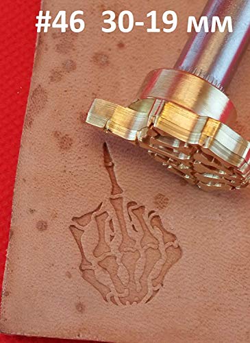 DandS ltd Leather Stamp Tool, Skull Finger, Professional Steel Craft Tool for Leatherworking, Embossing, Carving & Stamping Leather Projects, Belts, Wallets & DIY Projects Compatible with Mallet #46 - color: Skull Finger 1.18 X 0.75"