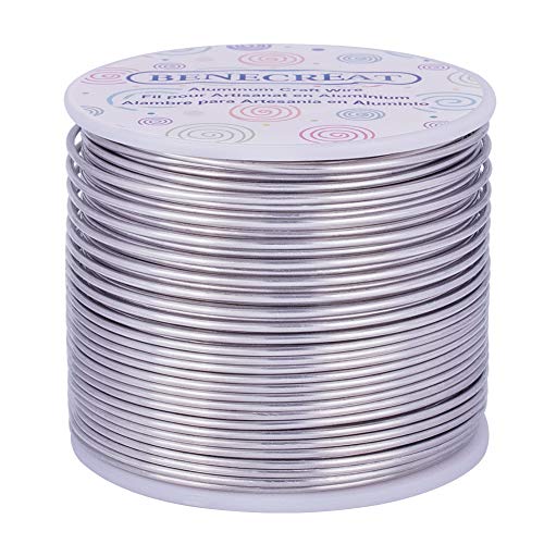 BENECREAT 15 Gauge 220FT Tarnish Resistant Jewelry Craft Wire Bendable Aluminum Sculpting Metal Wire for Jewelry Craft Beading Work - Primary Color, 1.5mm - size: 15 Gauge (1.5mm)
