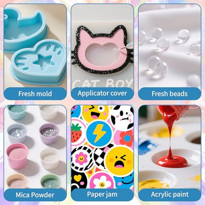 80 PCS Finger Sponge Daubers Set - Includes 10 Durable Finger Daubers + 70 Replacement Sponges for Car Freshie-Making, Finger Painting Sponge Craft Drawing, Finger Face Paint Sponges Painting