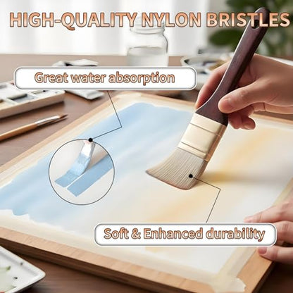 PrecisionAuto Superior Artist Paint Brush Set, 24 Professional Brushes