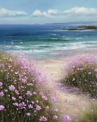 Beach Wildflower Paint by Numbers Kit for Adults Beginner 16X20 inch - color: PB277-1