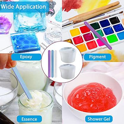 AFUNTA 3/5 Cavity Split Cups for Paint Pouring, Reusable Silicone Split Cup for Acrylic Pouring with 3 PCS Silicone Stir Sticks