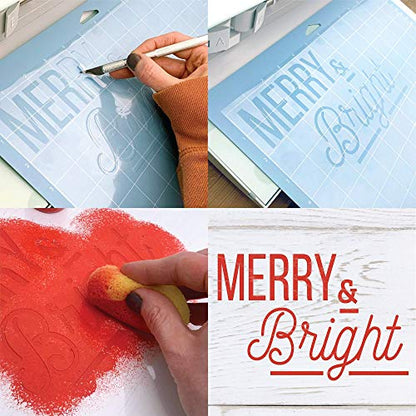 Easy Cut Stencil Sheet Set of 24-12x12 Mylar for Cricut Vinyl Cutting | Acetate Craft Material Sheets, 12 X 12 Inch - Easy to Cut Stencils for Your Vinyl Cutting Projects