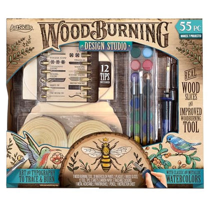ArtSkills Wood Burning Tool Kit – 55 Piece Complete Woodburning Gift Set | Arts and Crafts Kit, Cool Gifts for Teens and Adults, Fun Crafts DIY Projects, Pyrography Kit