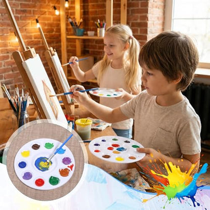 100 Pcs Plastic Round Paint Tray Palettes