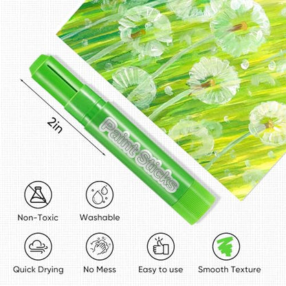 48 Pack Tempera Paint Sticks,24 Colors Washable Paint Sticks for Kids,Non-Toxic,90s Quick Drying, Allergen Free and High Coverage Solid Tempera Paint Stick,Ideal Gifts for Kids and Toddlers - color: (12 Classic+6 Metallic+6 Neon) X2