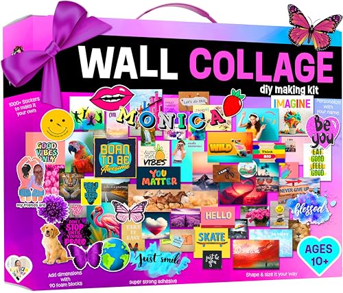 Wall Collage Kit for Teen & Tween Girls - Teenage Girl Room Decor 10 11 12 13 14 15 16 Year Old Girl Gifts – 1000+ Piece DIY Crafts Kit 10-16 Years - Birthday Gifts for Teen Girls Trendy Stuff Ideas
