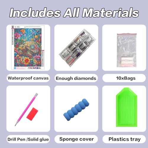 HHMATITS Sea Turtle Diamond Art Kits for Adults 12x16inch - color: Sea Turtle