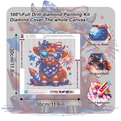 GOUOYANA Highland Cow Diamond Art Kits for Adults Cow Diamond Painting Kits - color: DP02808