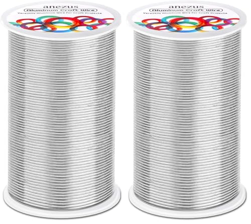 Anezus Bendable Craft Metal Wire - 540 Feet, 18 Gauge Flexible Beading Wire for Wreath Making, Jewelry Making, Floral (Silver, 1mm) (Pack of 2) - size: 18 Gauge(1 mm) (Pack of 2)