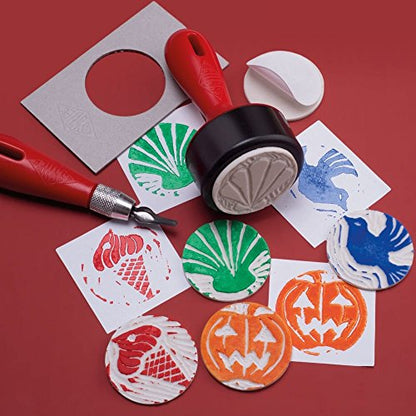 ESSDEE Self - Adhesive Mastercut Printing Stamps - Blocks, Stamp Making, Printmaking, and Lino Carving - 1.7 Inches and 4 mm Thick - Pack of 10 - size: 1.77in self-adhesive
