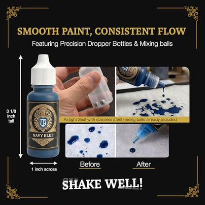 Ludus Bellum Miniature Paint Navy Blue Color 18ml Precision Dropper Bottle | Professional Acrylic Paint for Miniatures & Models, Provides Quality Acrylic Tones and Shades for Warhammer 40K D&D Figures - color: Navy Blue