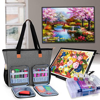 LUXJA Diamond Painting Carrying Case for A3 Light Pad, Gray - color: Gray