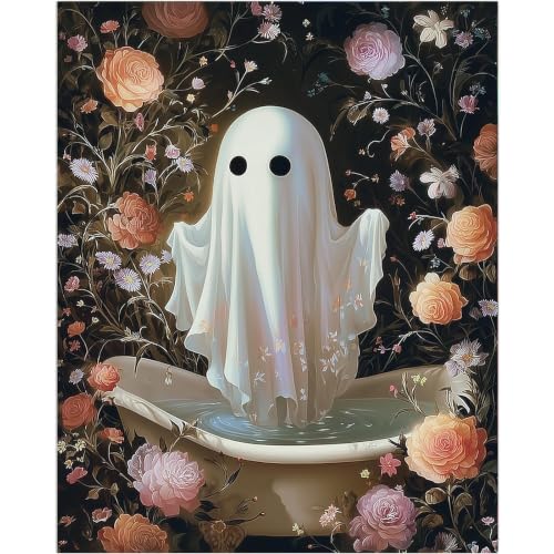 Gemozaic Halloween Paint by Numbers Kit for Adults - Cute Bathtub Ghost - color: MT23100