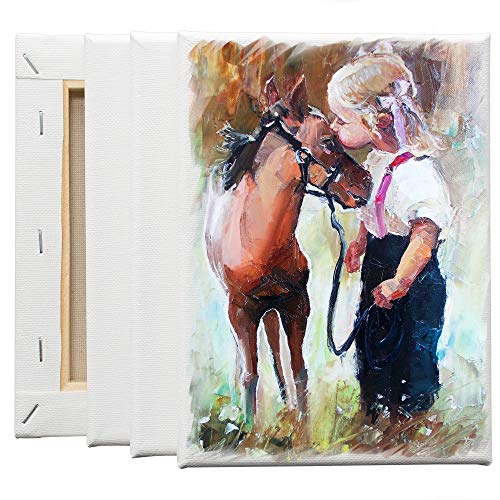 FIXSMITH Stretched White Blank Canvas- 5x7 Inch,Bulk Pack of 12,Primed,100% Cotton,5/8 Inch Profile of Super Value Pack for Acrylics,Oils & Other Painting Media. - size: 5"x7"-12Pack