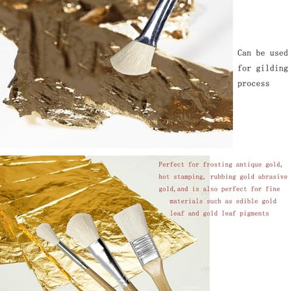 Sdanart Gilding Brush Set,7 PCS Professional Goat Hair Blend Mop Brush Set