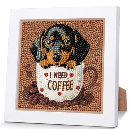 Dog Diamond Art Painting Kits for Kids with Frame Ages 4-8-12 (7x7 inch) - color: CC1149