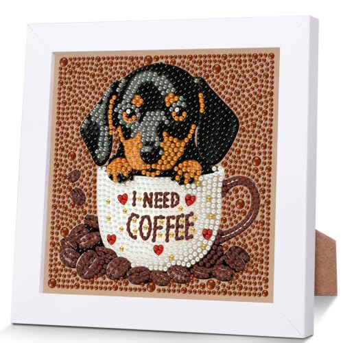Dog Diamond Art Painting Kits for Kids with Frame Ages 4-8-12 (7x7 inch) - color: CC1149