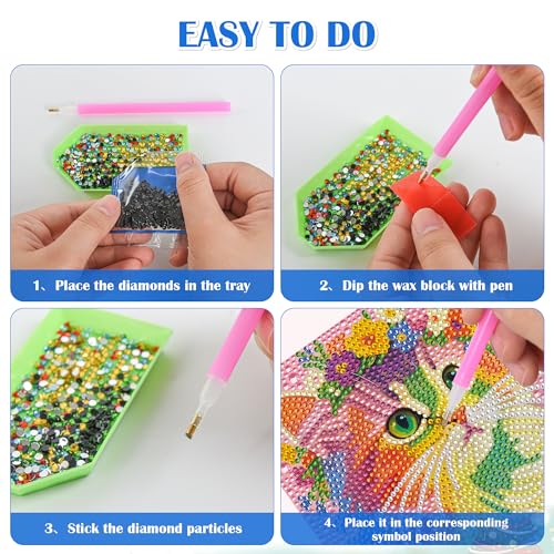 Leixonl Diamond Art Kits for Kids with Framed (7 in) Cartoon Animals DIY Gem Art Painting - Arts & Crafts Gifts for Beginners & Teens (1p-6-in-cat) - color: Cat