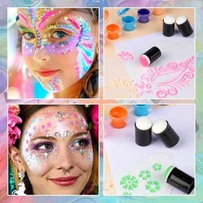 30 Pcs Finger Sponges Daubers, Finger Painting Sponge Daubers with Soft Sponge Head, Finger Face Paint Sponges for Painting Art Ink Crafts Card Making and Face Painting